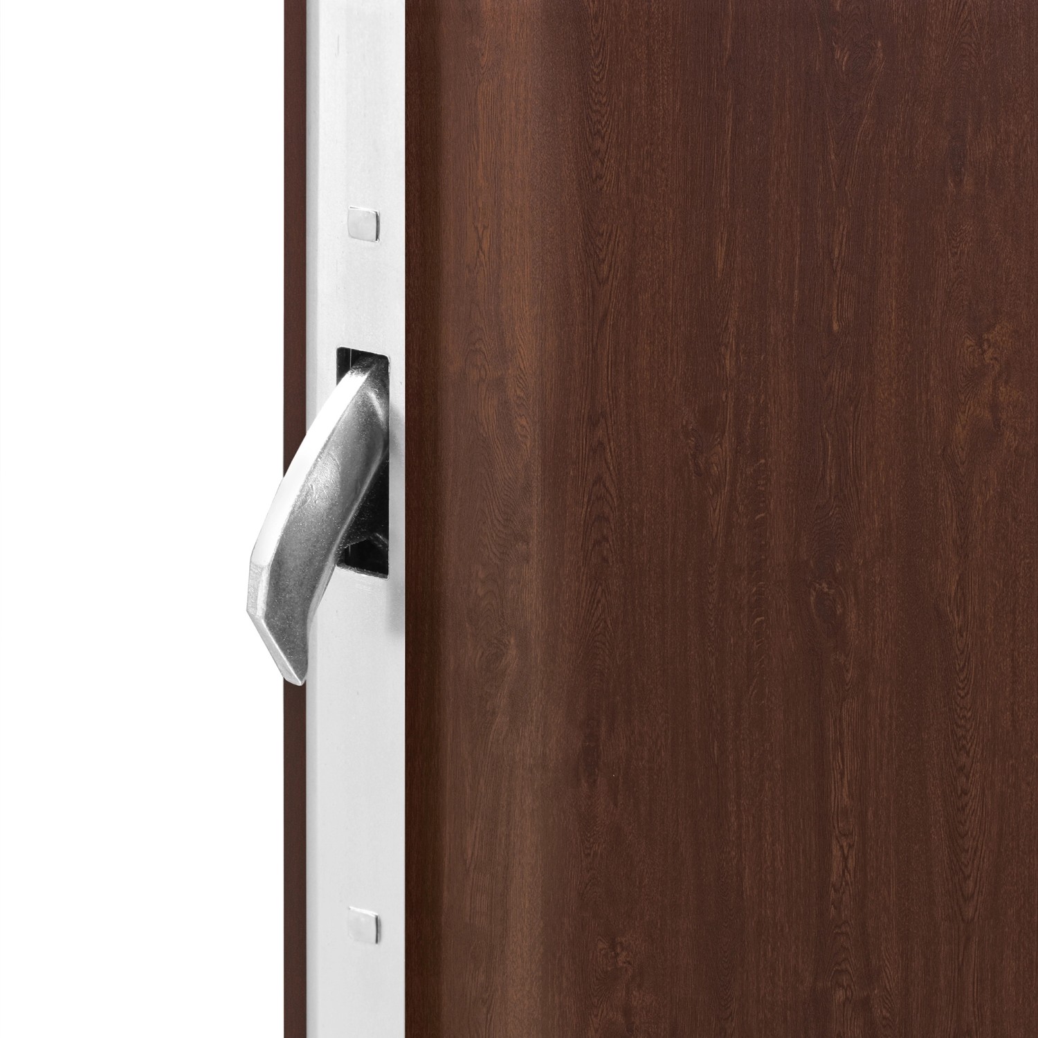 Detailansicht: Splendoor Thermospace Haustür Berlin Prime in Nussbaum mit Griff.