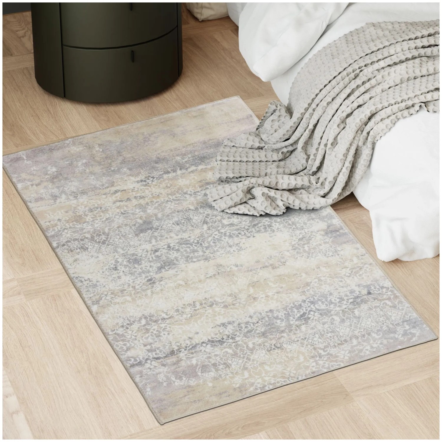 Tectake Vintage Designer Teppich Dalia Verschiedene Größen Used Look  Verwaschenes Muster 80 x 150 cm 150 x 80 x 0 60 cm Beige