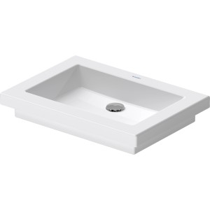 Weißes Duravit Einbauwaschbecken 2nd floor, 58 cm, ohne Hahnloch