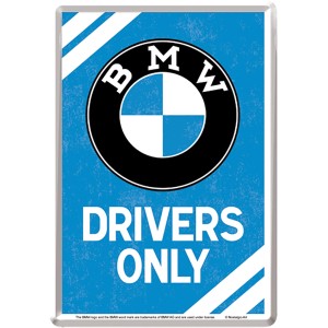 Nostalgic-Art Blechpostkarte BMW Drivers Only, blau mit BMW Logo. Geschenkidee für Auto-Fans.
