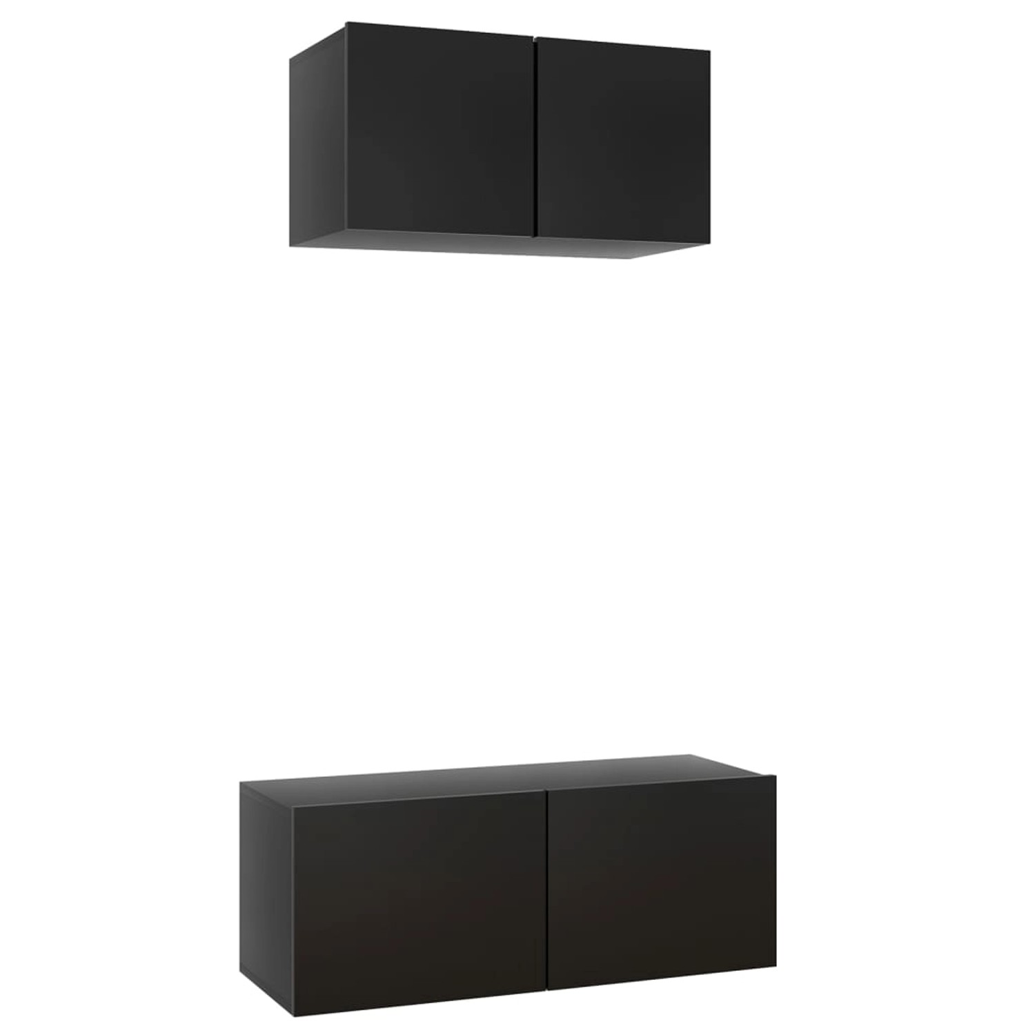 VidaXL 2-tlg. TV-Schrank-Set Schwarz Holzwerkstoff Version 4 günstig online kaufen