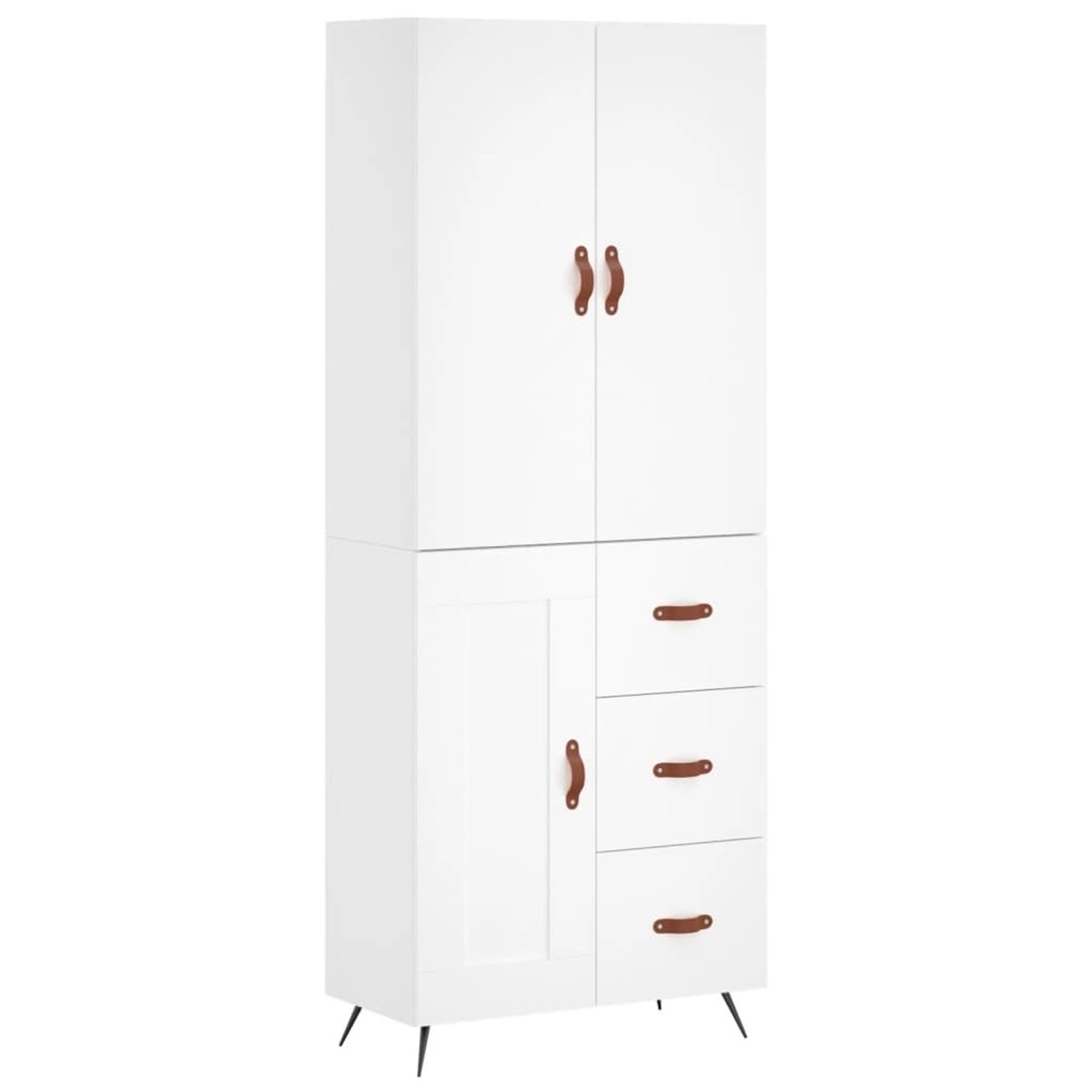 vidaXL Highboard Weiß 69,5x34x180 cm Holzwerkstoff 3195987