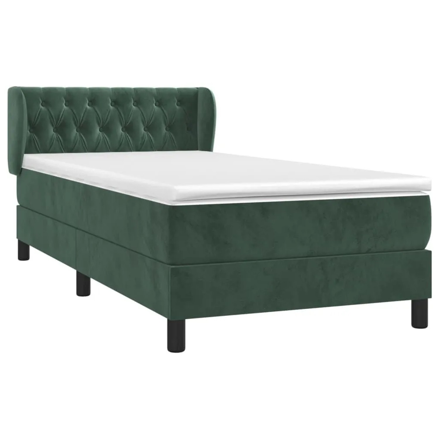 vidaXL Boxspringbett mit Matratze Dunkelgrün 90x190 cm Samt 3127646 günstig online kaufen