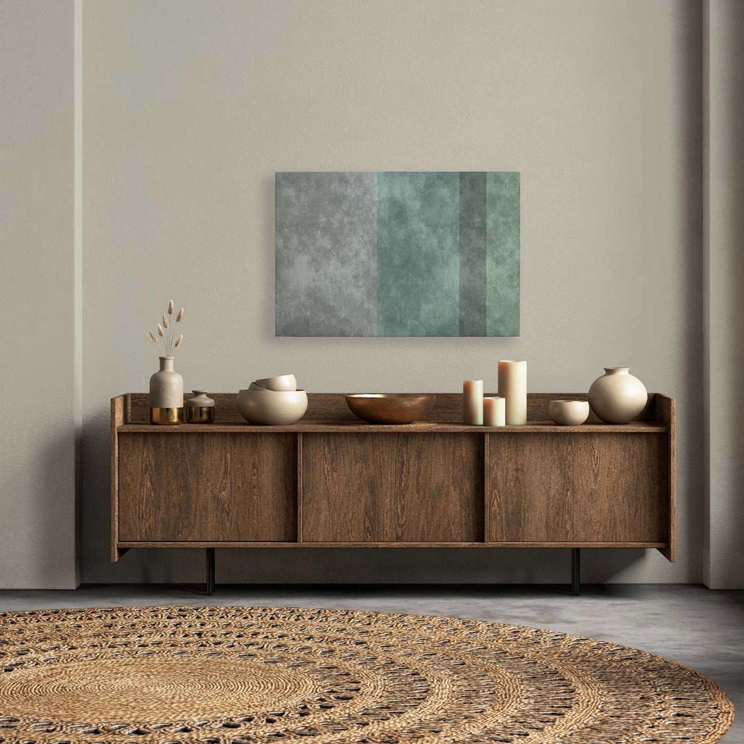 Bricoflor Wandbild Minimalismus Deko Leinwandbild Mit Beton Motiv In Streif günstig online kaufen