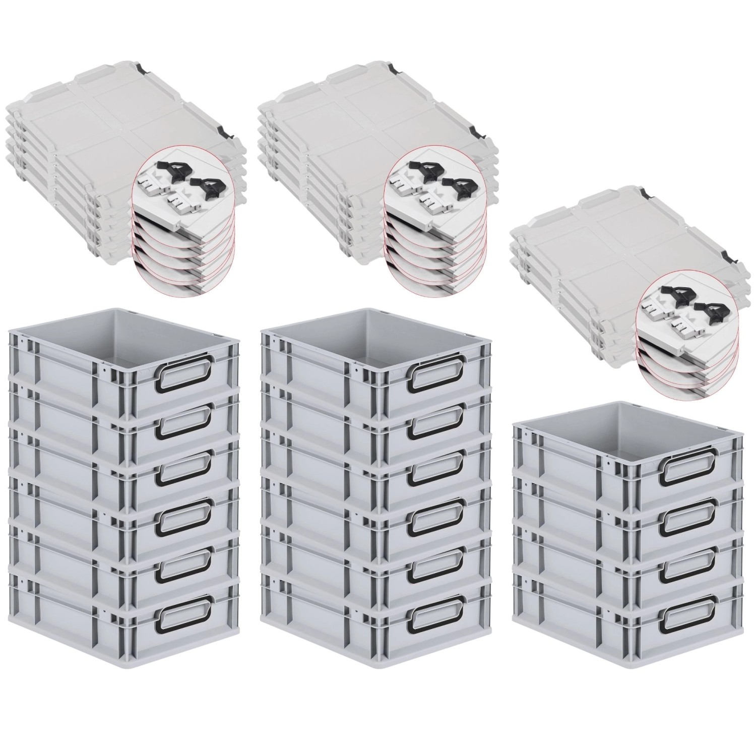 PROREGAL SuperSparSet 16x Eurobox Nextgen Color Mit Scharnierdeckel HxBxT 1 günstig online kaufen