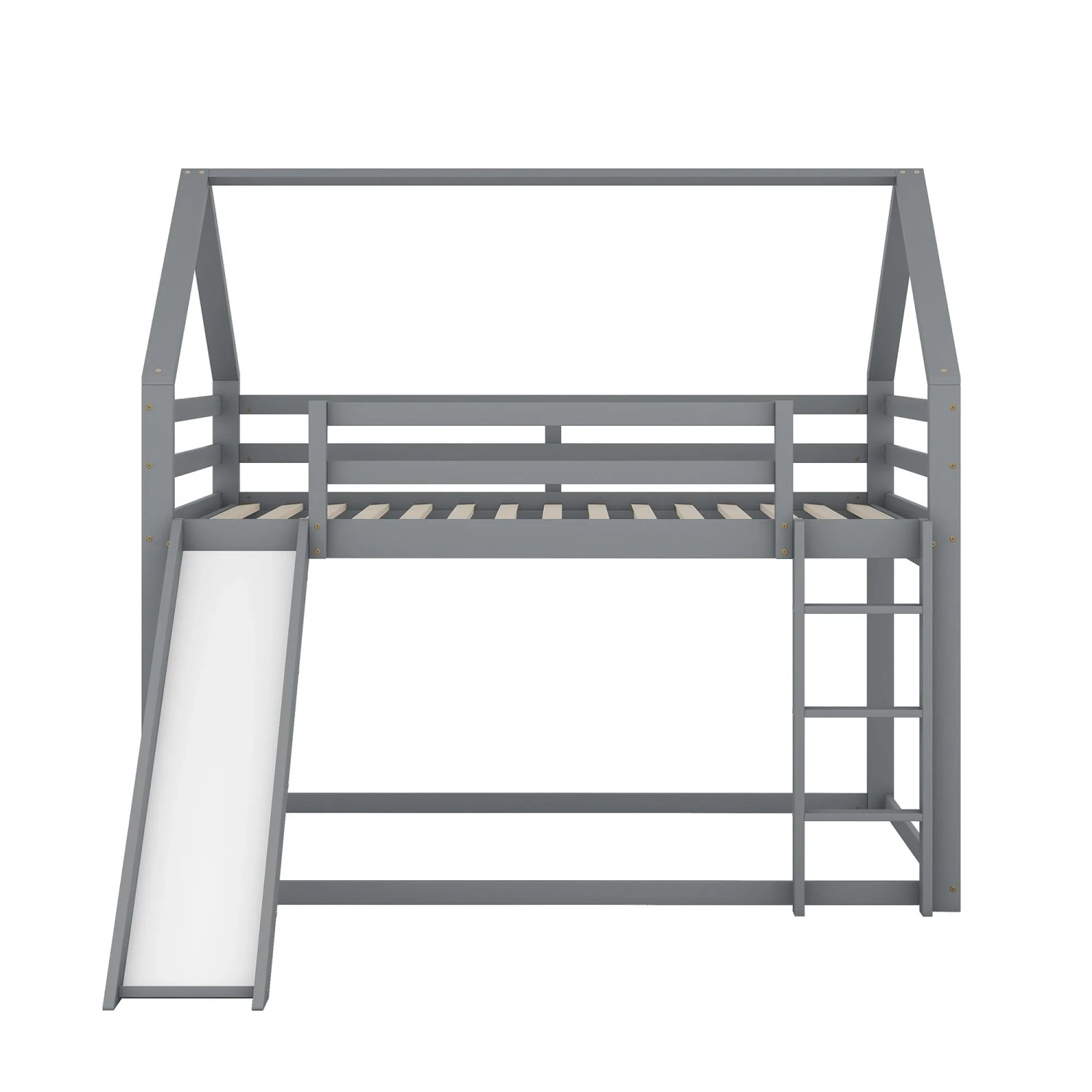okwish Kinderbett 140×200 Etagenbett mit Stauraumtreppe und Rutsche ohne Matratze