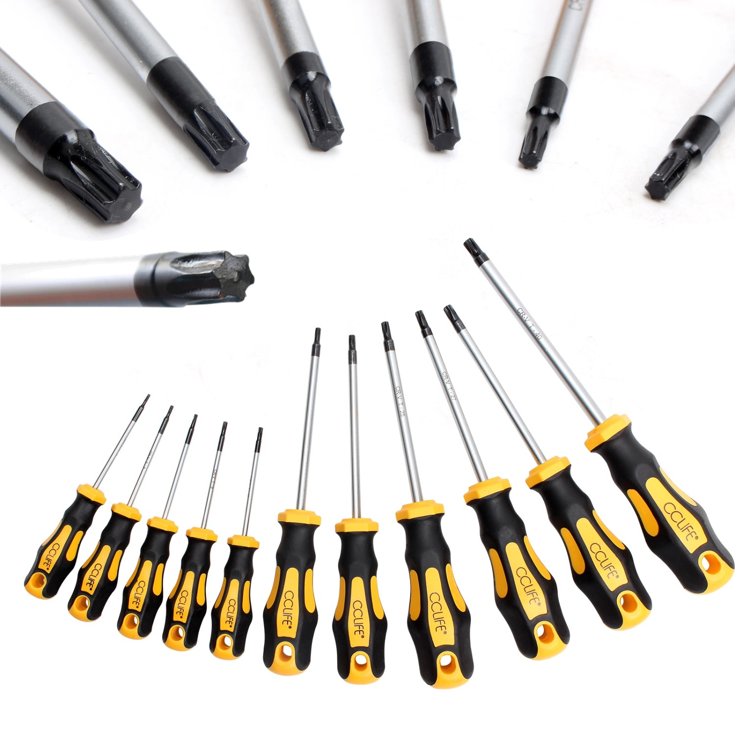 CCLIFE Torx Schraubendreher Set TX Magnetisch T6-T40 11 Stück Ohne Bohrung