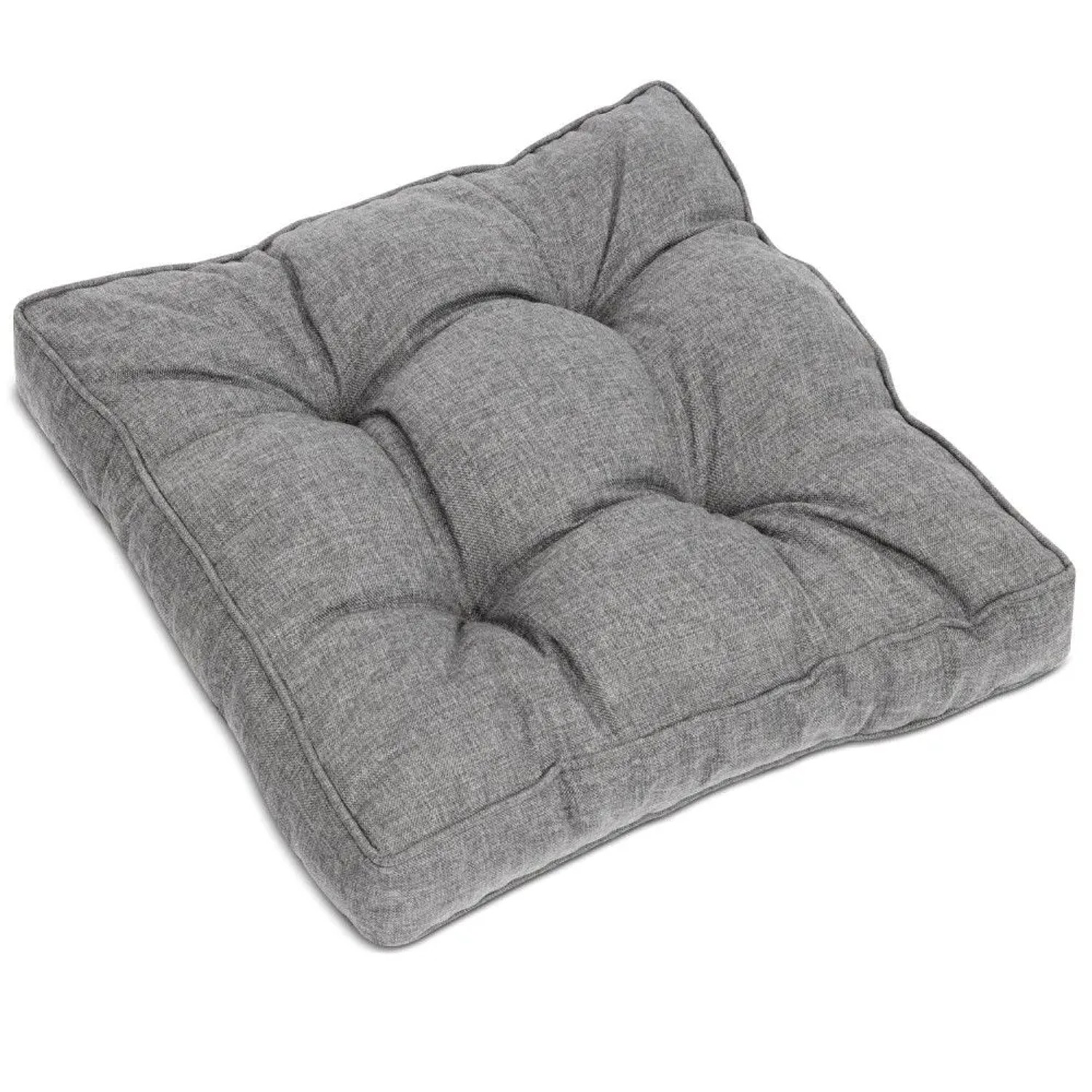 Beautissu Beauflair Loungekissen Outdoor Sitz 70x70x10cm Hellgrau