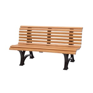 Gartenbank Jamaika 3-Sitzer in Holzoptik, gefertigt aus wetterfestem Kunststoff. Parkbank für den Garten.