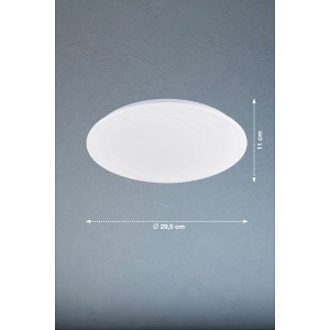 Weiße, runde LED-Deckenleuchte Mona (Ø 29,5 cm) von Fischer & Honsel. Dimmbar, warmweißes Licht.