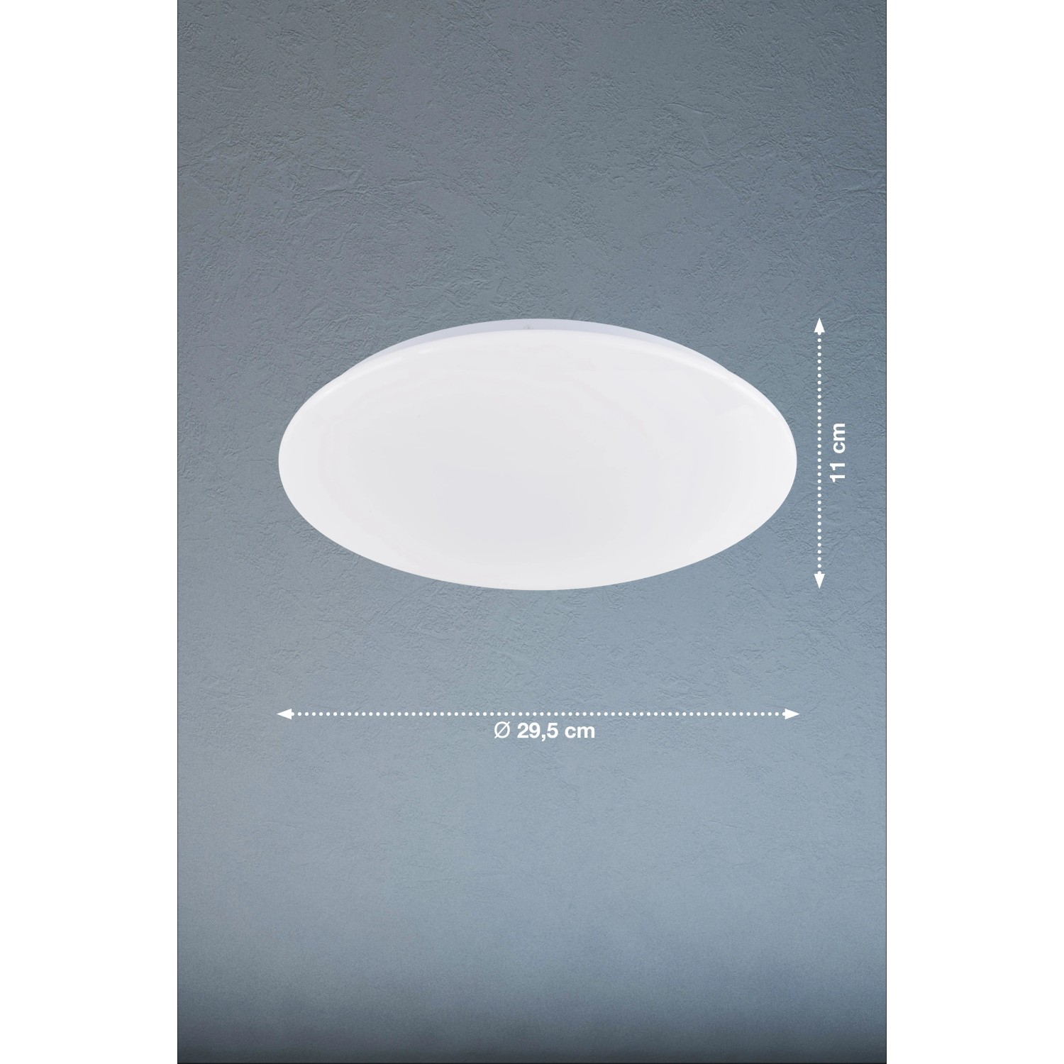Weiße, runde LED-Deckenleuchte Mona (Ø 29,5 cm) von Fischer & Honsel. Dimmbar, warmweißes Licht.