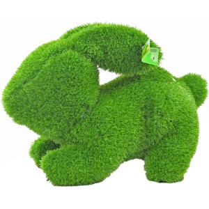 Grüne AniPlants Gartenfigur Hase, 65 cm, Dekoration für Garten und Vorgarten.