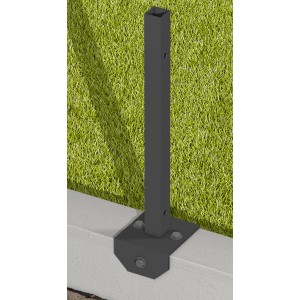 ZacAlu Pfostenanker zum Dübeln auf Randsteine für Zaunbau und Sichtschutz.