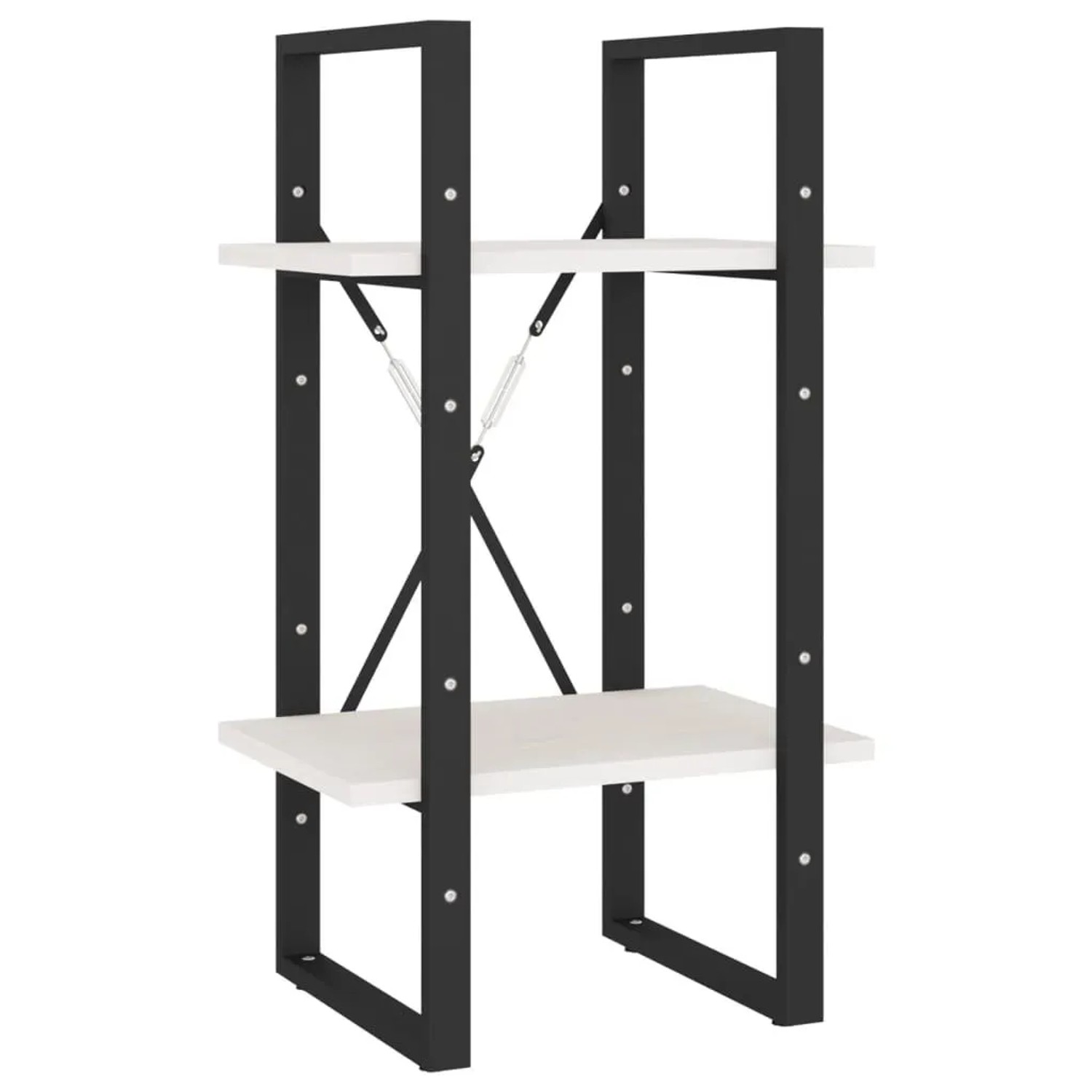 vidaXL Bücherregal 2 Böden Weiß 40x30x70 cm Massivholz Kiefer 806413 günstig online kaufen