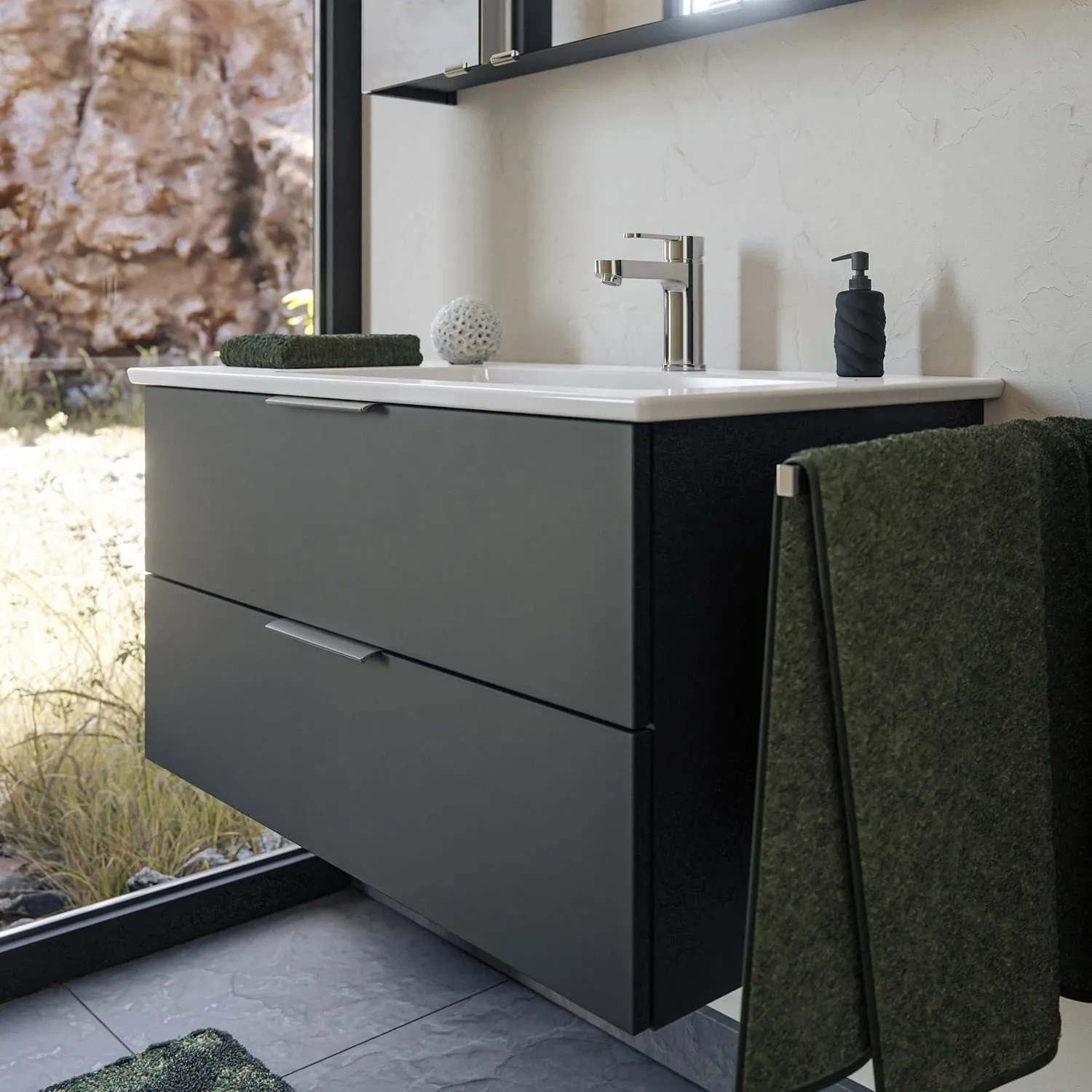 Steinkamp WTU Living 2.0 Schwarz Matt Select mit Villeroy & Boch 