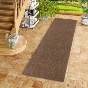 Snapstyle Hochflor Teppichläufer Cottage Schoko, 80x320cm. Langflor Teppich in Braun.