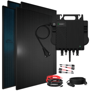 SUNNIVA Balkonkraftwerk 1840W mit Growatt Wechselrichter und Solarmodulen, Fullblack Glas-Glas.