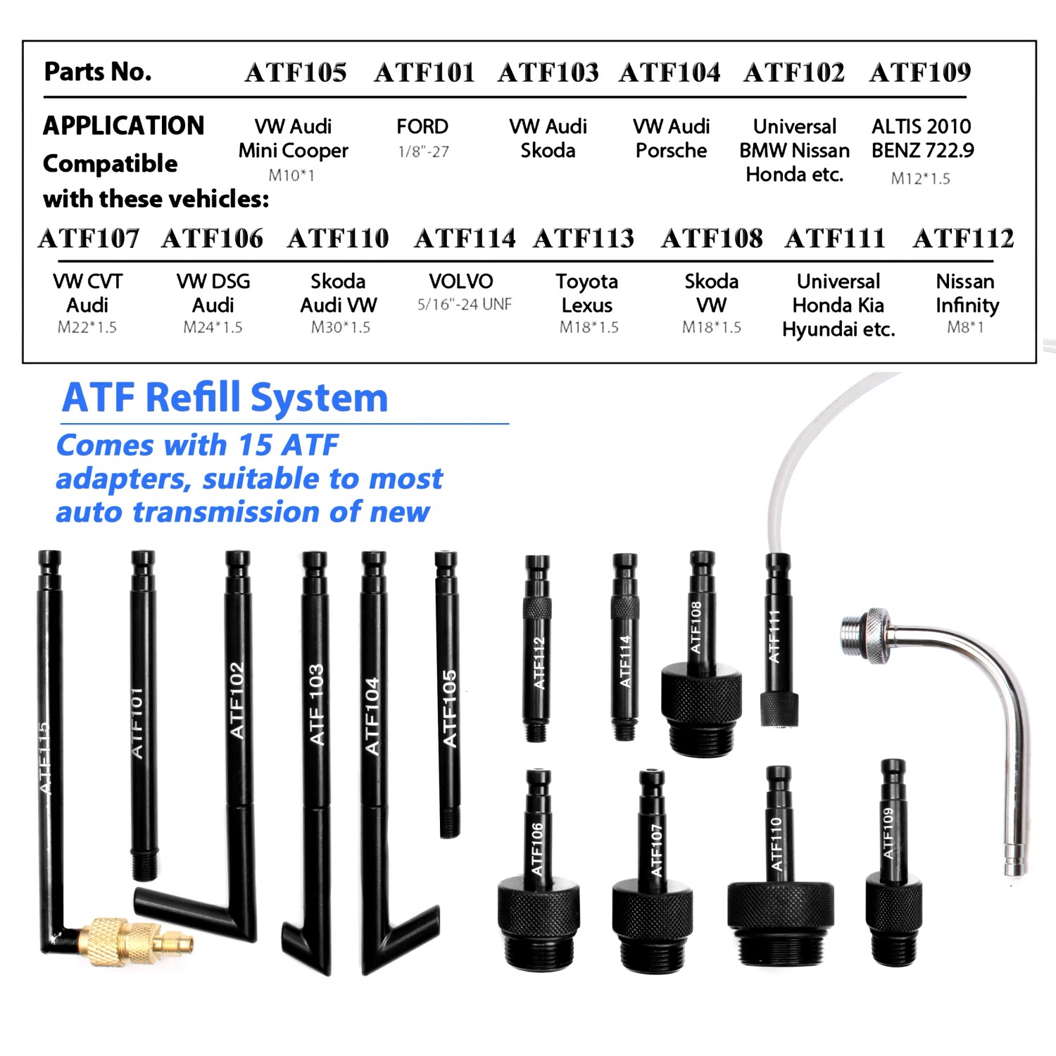 CCLIFE ATF Getriebeöl-Einfüllgerät Druckluft 10L mit Adaptern für Ölwechsel.