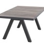 Rechteckiger Siena Garden Gartentisch Tirana, Washed Grau, 103x203 cm, mit Aluminiumgestell.