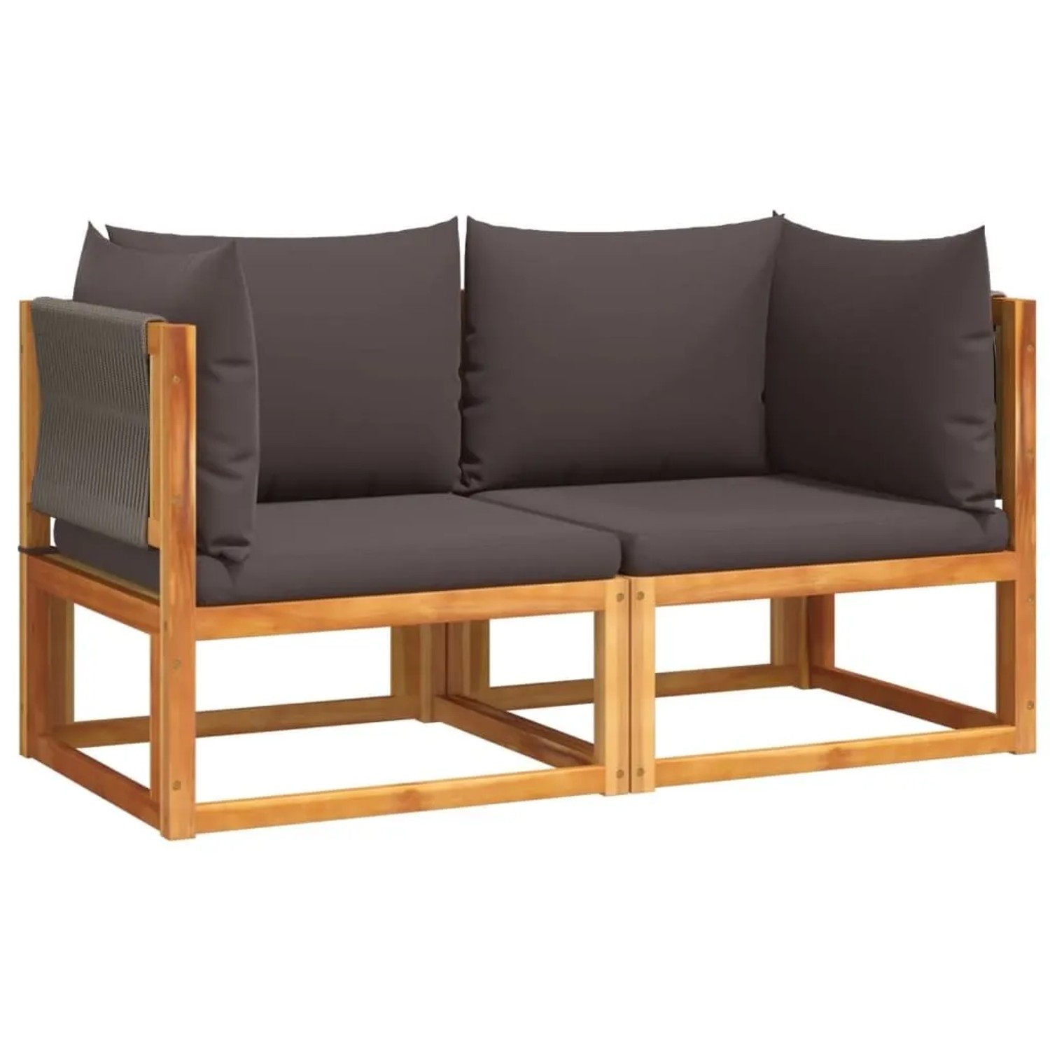 vidaXL Gartensofas-Ecke mit Kissen 2 Stk Holz Akazie & Seil 3278830 günstig online kaufen
