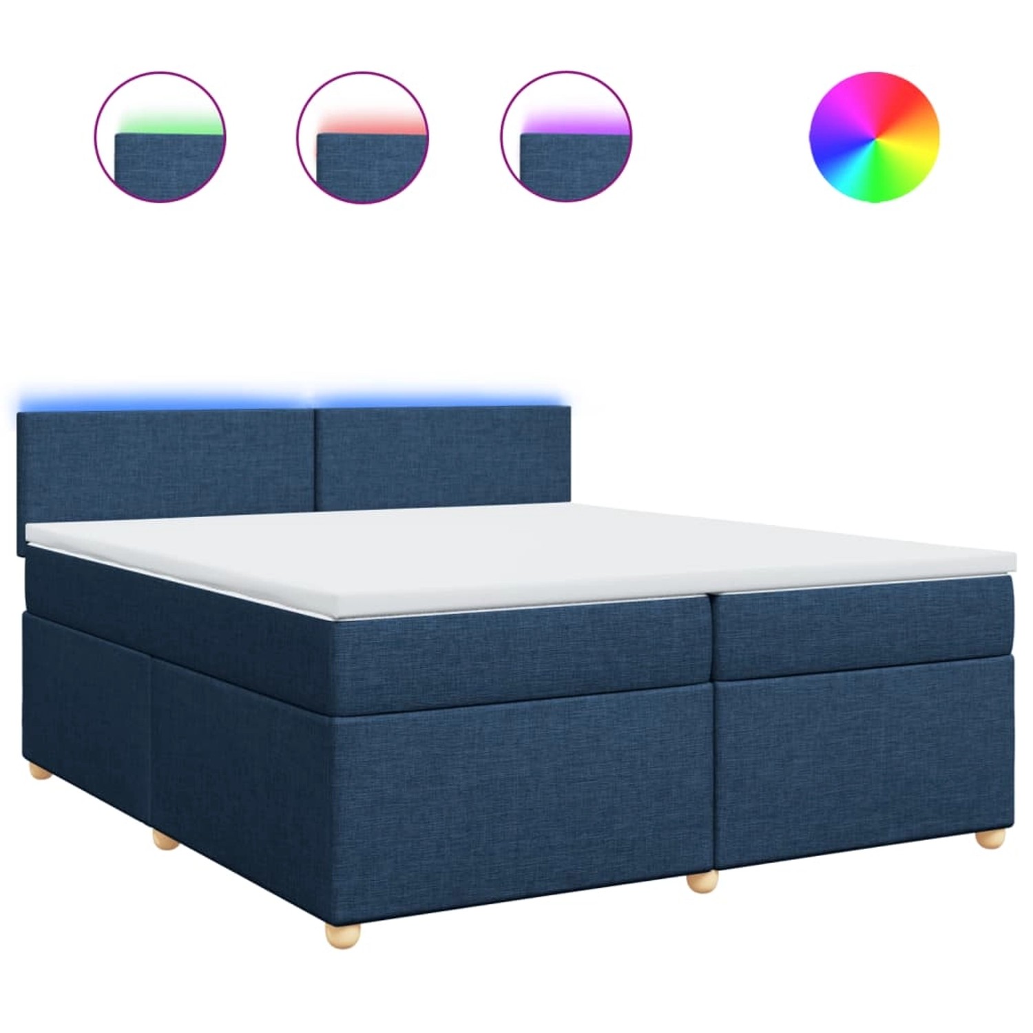 vidaXL Boxspringbett mit Matratze Blau 200x200 cm Stoff 3289086 günstig online kaufen