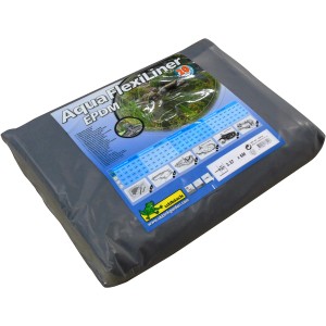 Verpackte Ubbink AquaFlexiLiner EPDM Teichfolie, 3,37x5m, grau. Premium Teichfolie für Gartenteiche.