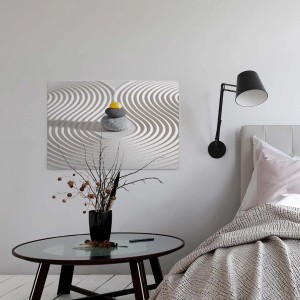 Bricoflor Wandbild mit Steinmännchen auf Leinwand für Bad und Schlafzimmer.