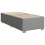 Hellgraues vidaXL Boxspringbett 100x200 cm mit Lattenrost und weißen Füßen.