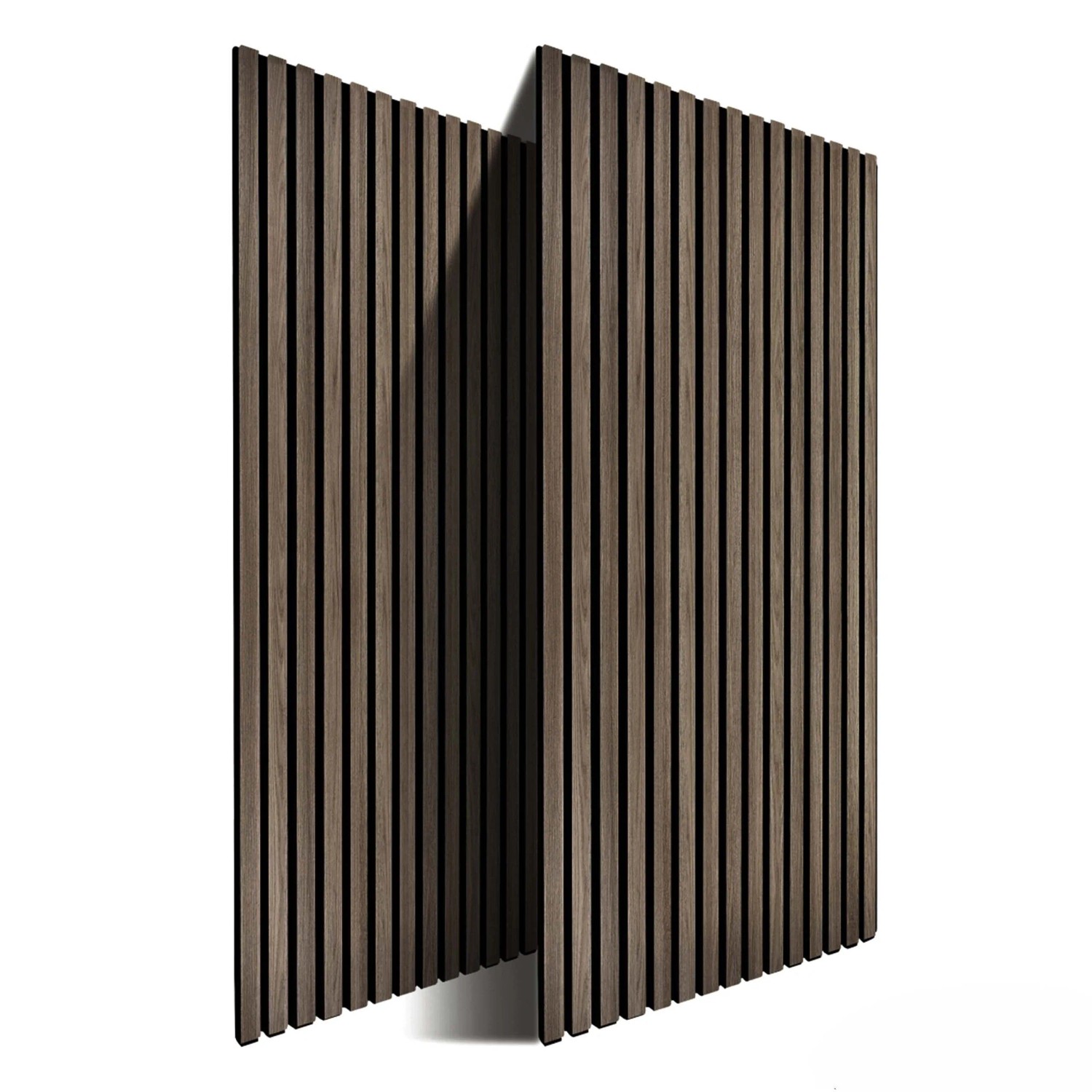 Relaxdays Akustikpaneele 2er Pack MDF Eiche Dunkel Schallschluckend 120 cm x 60 cm x 2 cm 5,3 kg