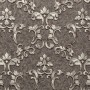 Schimmernde Barock Vliestapete in Grau, Silber und Platin mit floralem Muster.
