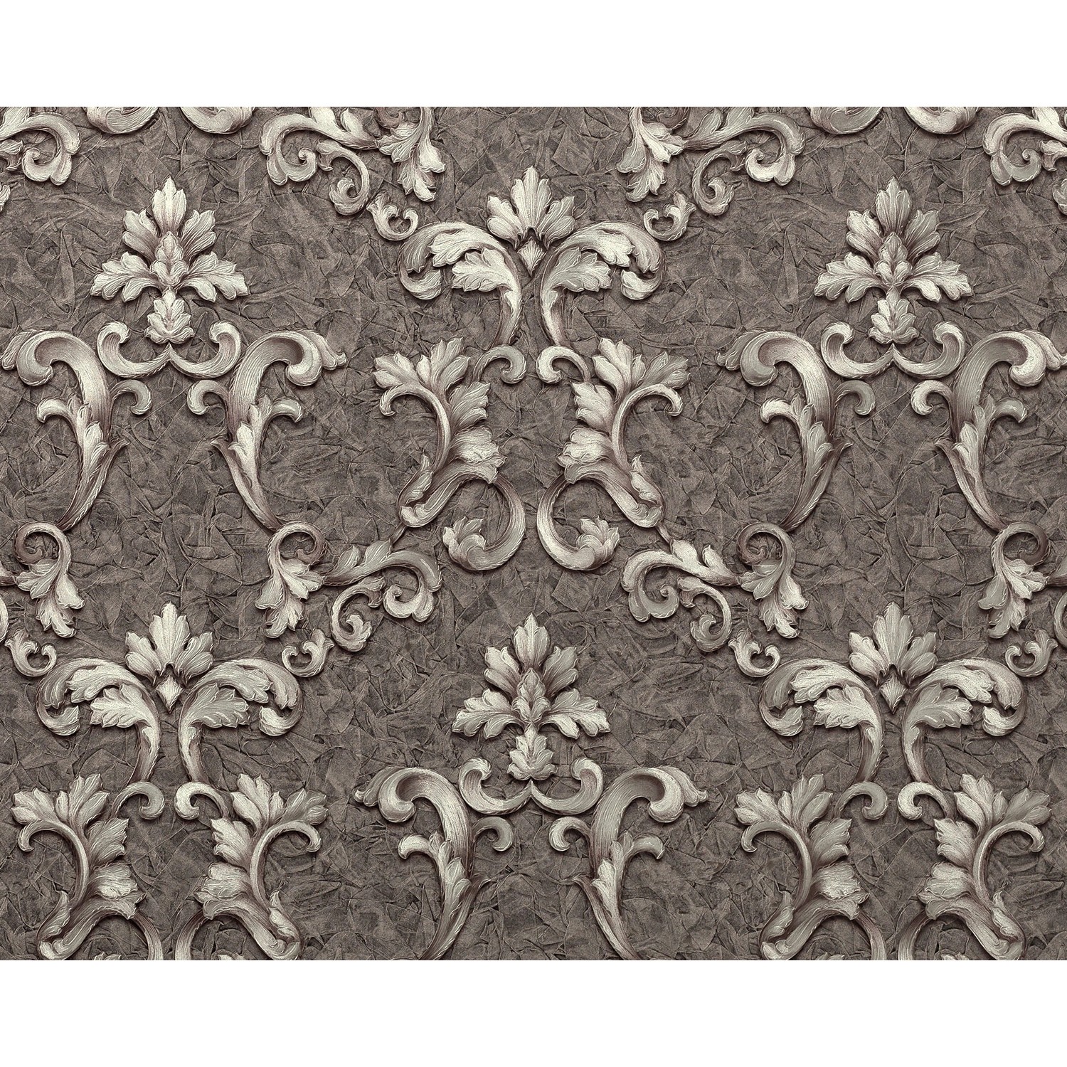 EDEM 9085-29 Barock Vliestapete Floral schimmernd Grau Silber Platin 1,06 m günstig online kaufen