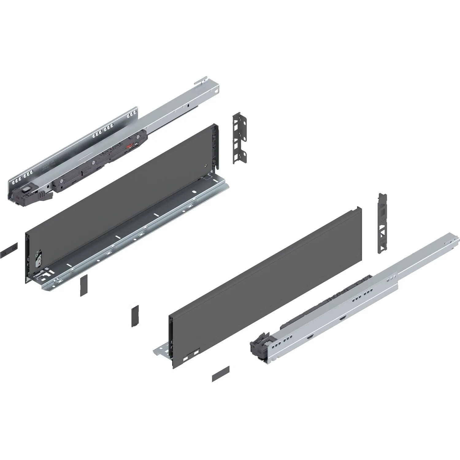 Blum Legrabox Pure Set Höhe K Tip-On Vollauszug 550 mm 40 kg Oriongrau 1 Paar