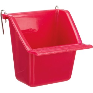 Roter Trixie Hängenapf, 80ml, für Vogelkäfige mit erhöhter Rückwand und Landeplatz.