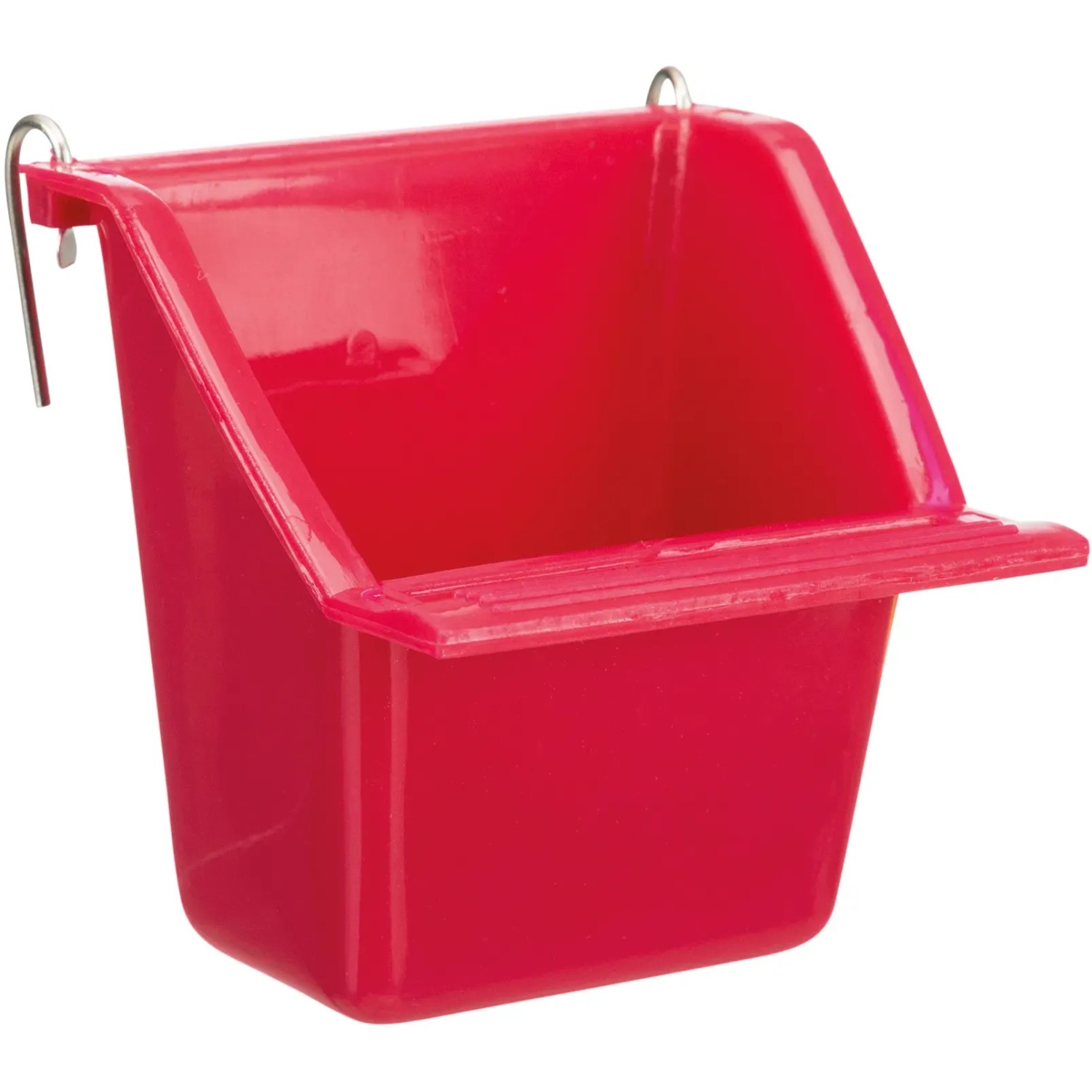 Roter Trixie Hängenapf, 80ml, für Vogelkäfige mit erhöhter Rückwand und Landeplatz.