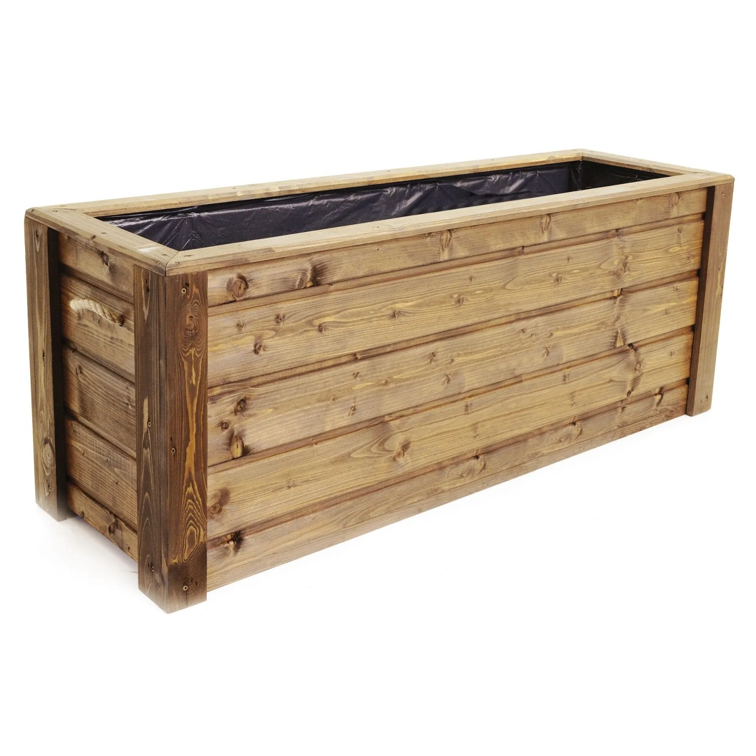 HolzFee Pflanzkasten Flair mit Seilgriffe Skandinavische Fichte Roteiche Holz Hoch 118 x 40 x 48 cm