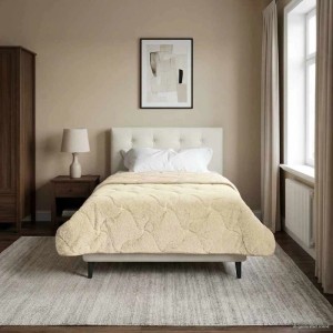 vidaXL Sommerdecke Creme 135 x 200 cm Mikrofaser und Teddy-Fleece 42026217
