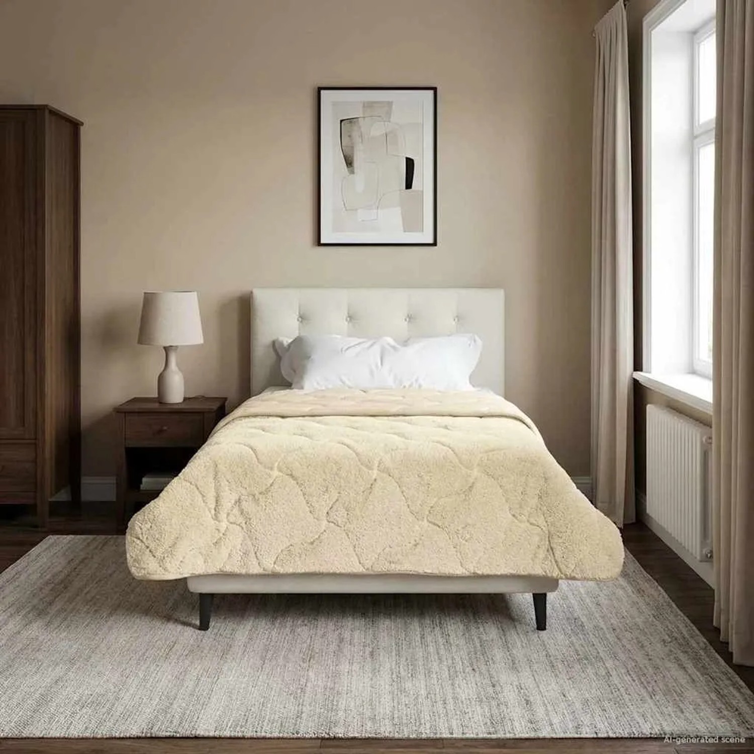 vidaXL Sommerdecke Creme 135 x 200 cm Mikrofaser und Teddy-Fleece 42026217_2