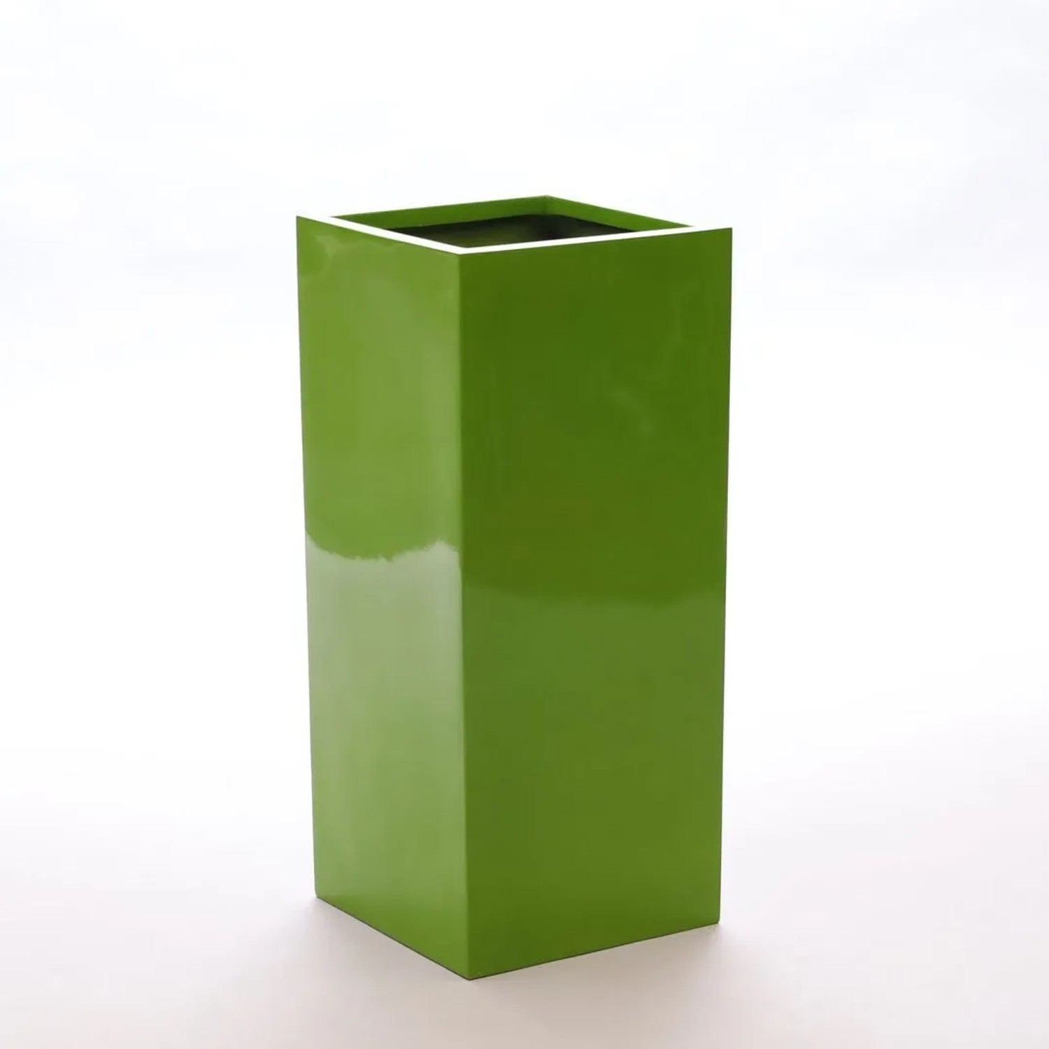 Elegant Einrichten Pflanzkübel Fiberglas Säule 30x30x68cm Hochglanz-Avocado-Grün