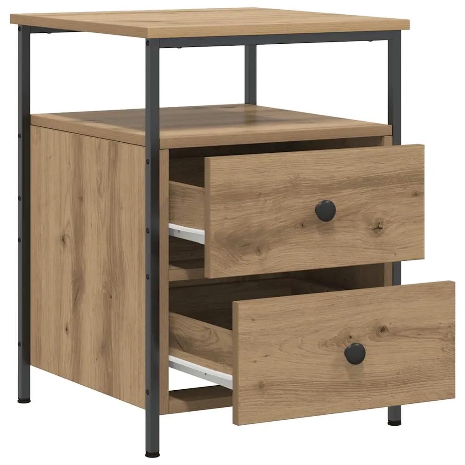 vidaXL Nachttische 2 Stk, Artisan-Eiche 44x45x60 cm Holzwerkstoff 857257_8
