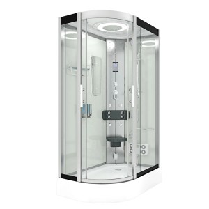 AquaVapore Komplettdusche 120x80 cm mit Regendusche, Handbrause und Massagedüsen.