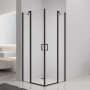 baliv Duschkabine DUK-90.51E, 90x90 cm, Eckeinstieg, Schwarz Matt, rahmenloses Design.