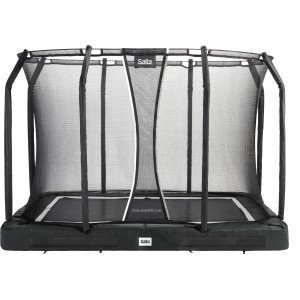 Schwarzes Salta Premium Ground Bodentrampolin, 305x214 cm, mit Sicherheitsnetz.