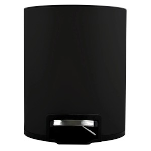 Schwarzer Spirella Kosmetikeimer Riku, 3 Liter, mit Pedal und Soft-Close-Deckel.