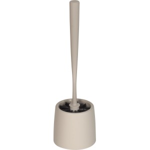 WC-Garnitur in Taupe, modernes Design aus Kunststoff, Ø 10,7 x 36,5 cm.