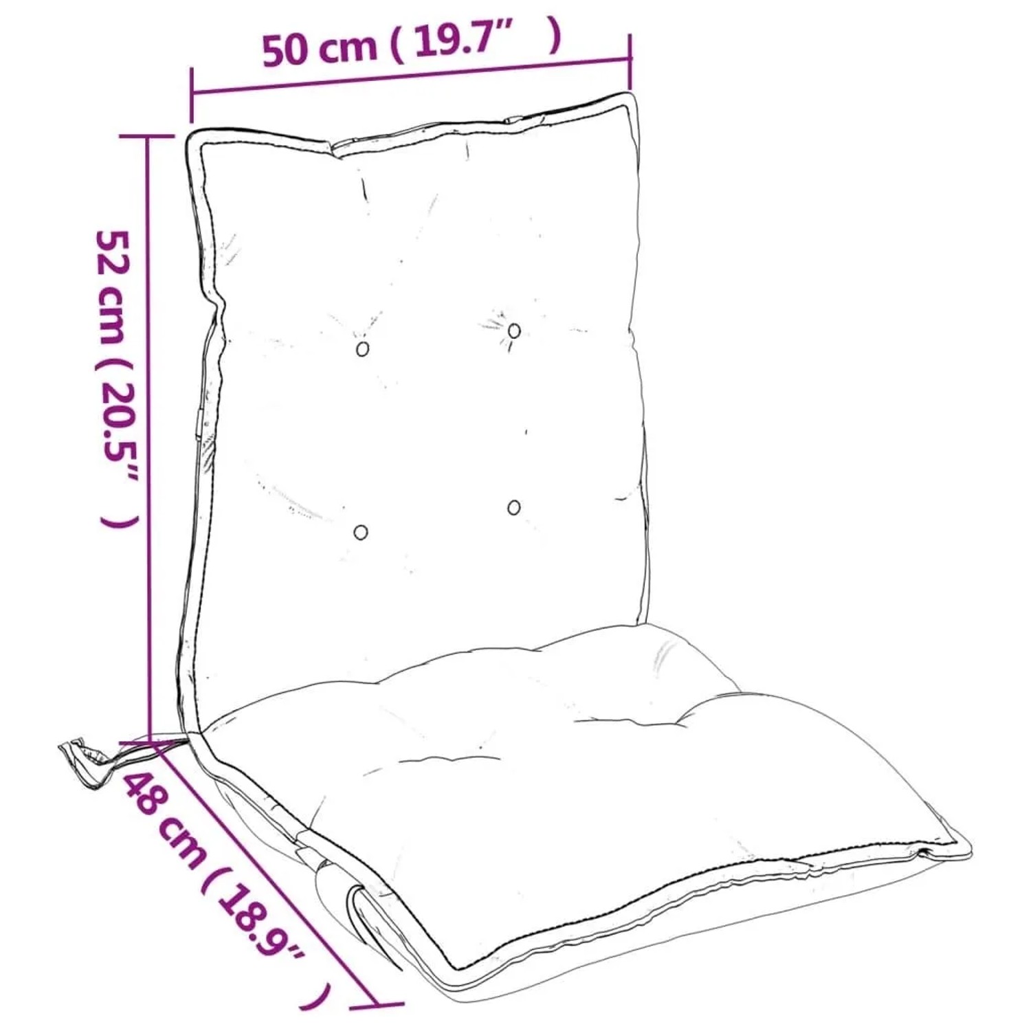 Graue Niedriglehner-Auflage aus Oxford-Gewebe, gesteppt, 100x50 cm. Komfortables Sitzkissen für Gartenstühle.