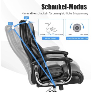 Costway Ergonomischer Bürostuhl Schreibtischstuhl mit Wippfunktion
