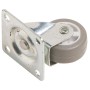 Möbel-Lenkrolle mit grauem Softrad, 30 mm Durchmesser, Traglast 20 kg.