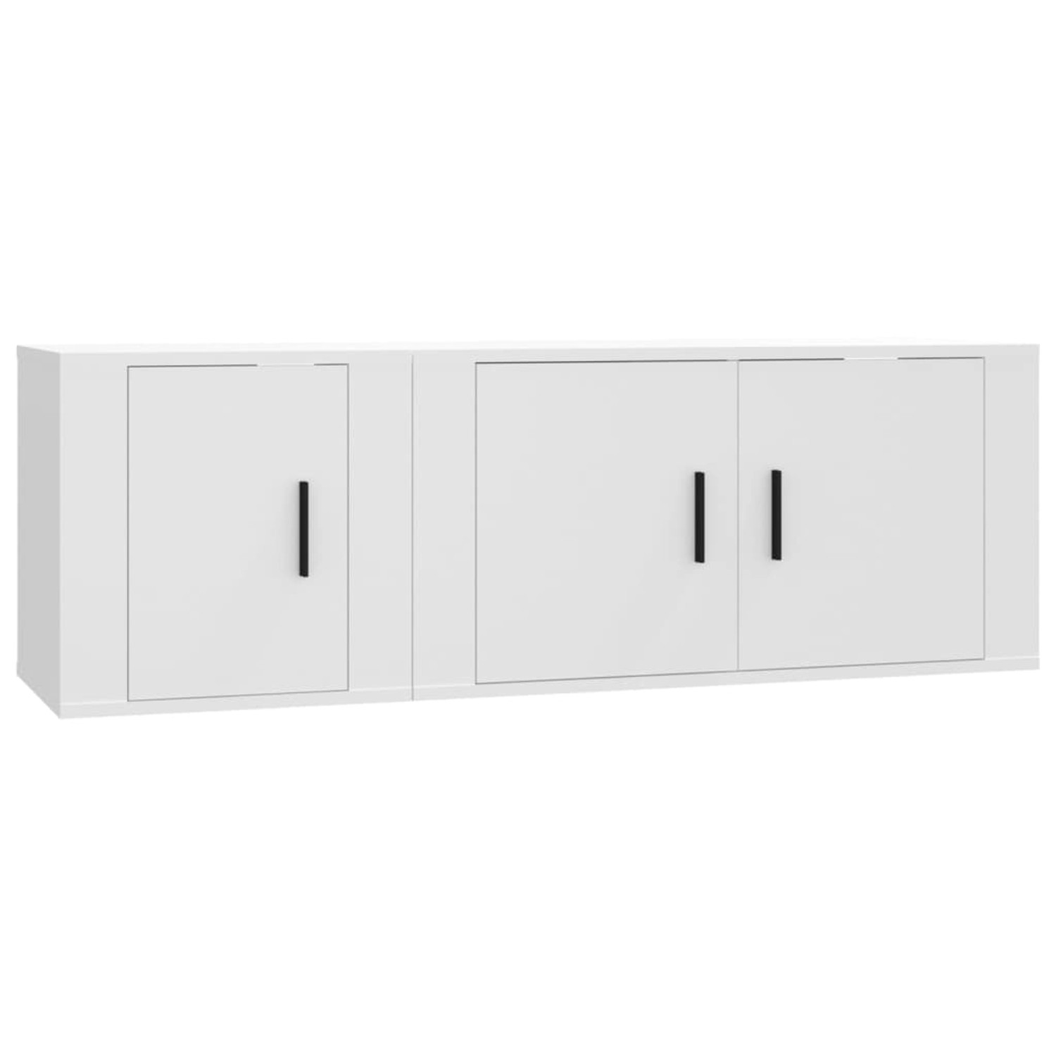 vidaXL 2-Tlg TV-Schrank-Set Weiß Holzwerkstoff 3188406