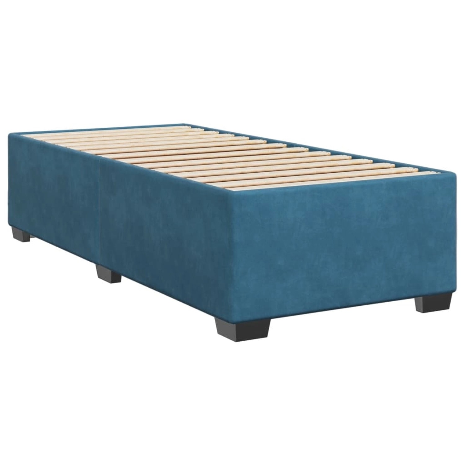 Blaues vidaXL Boxspringbett (100x200 cm) mit Lattenrost, ohne Matratze.