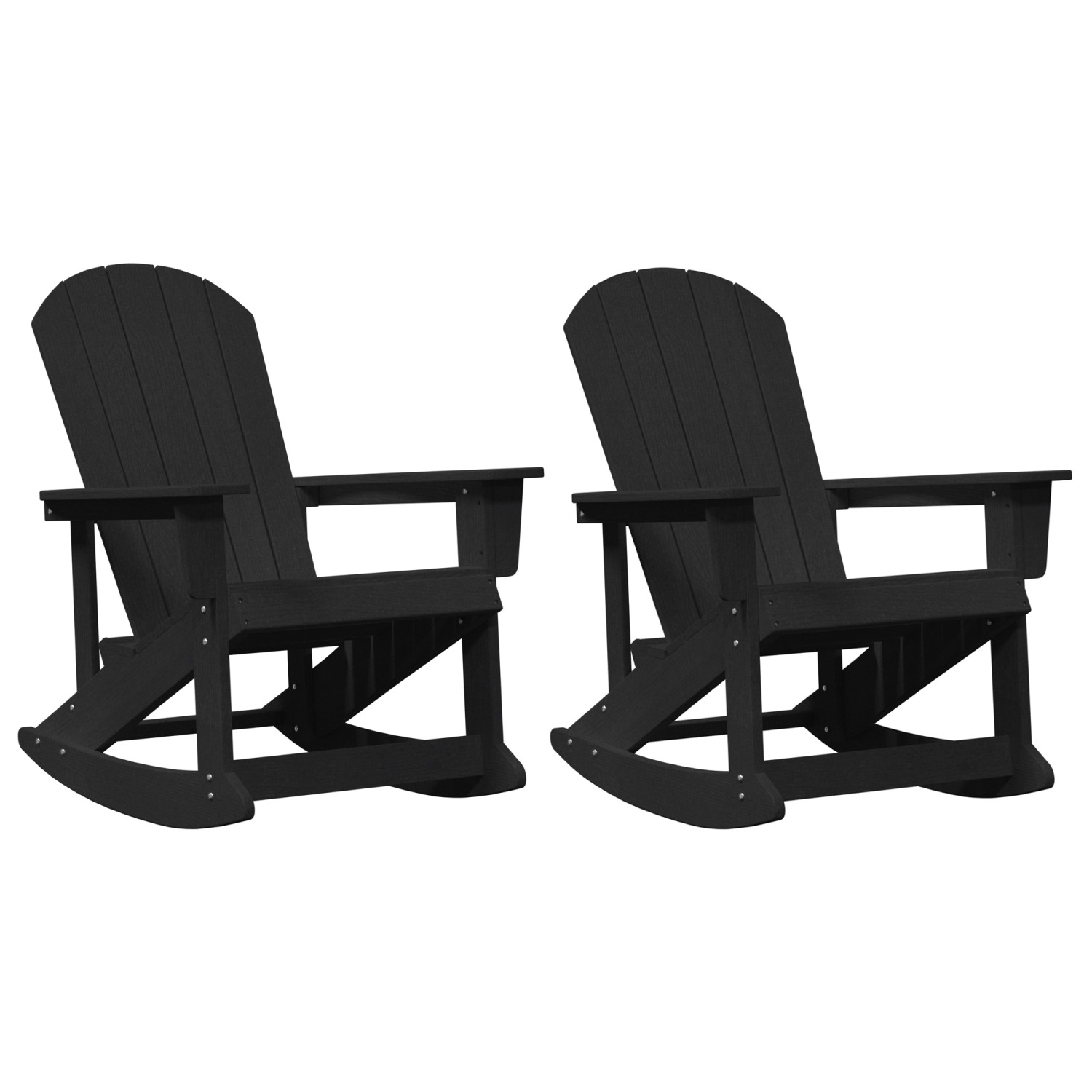 vidaXL Adirondack Schaukelstühle 2-Tlg Schwarz HDPE 3335836 günstig online kaufen